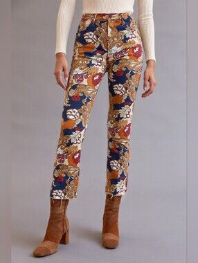 MOTHER The Hustler Ankle Fray Flowers In Her Hair Floral Jeans Size 25